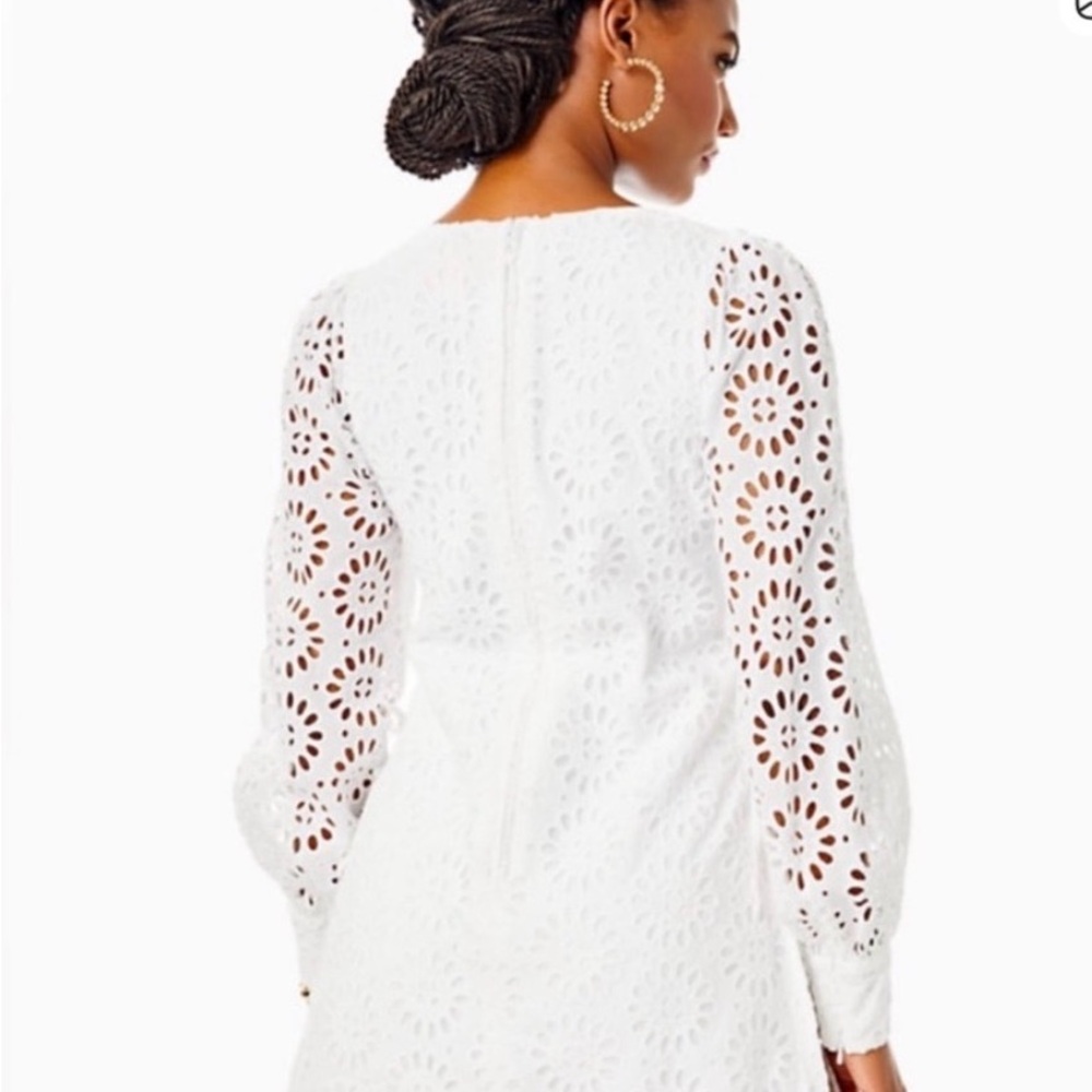 Lilly Pulitzer Aisha Eyelet Romper Resort White, Size 10